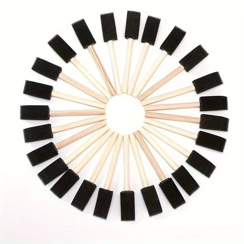 Wooden Handle Foam Sponge Brush for Painting & DIY Crafts Foam Paint Brush Babs