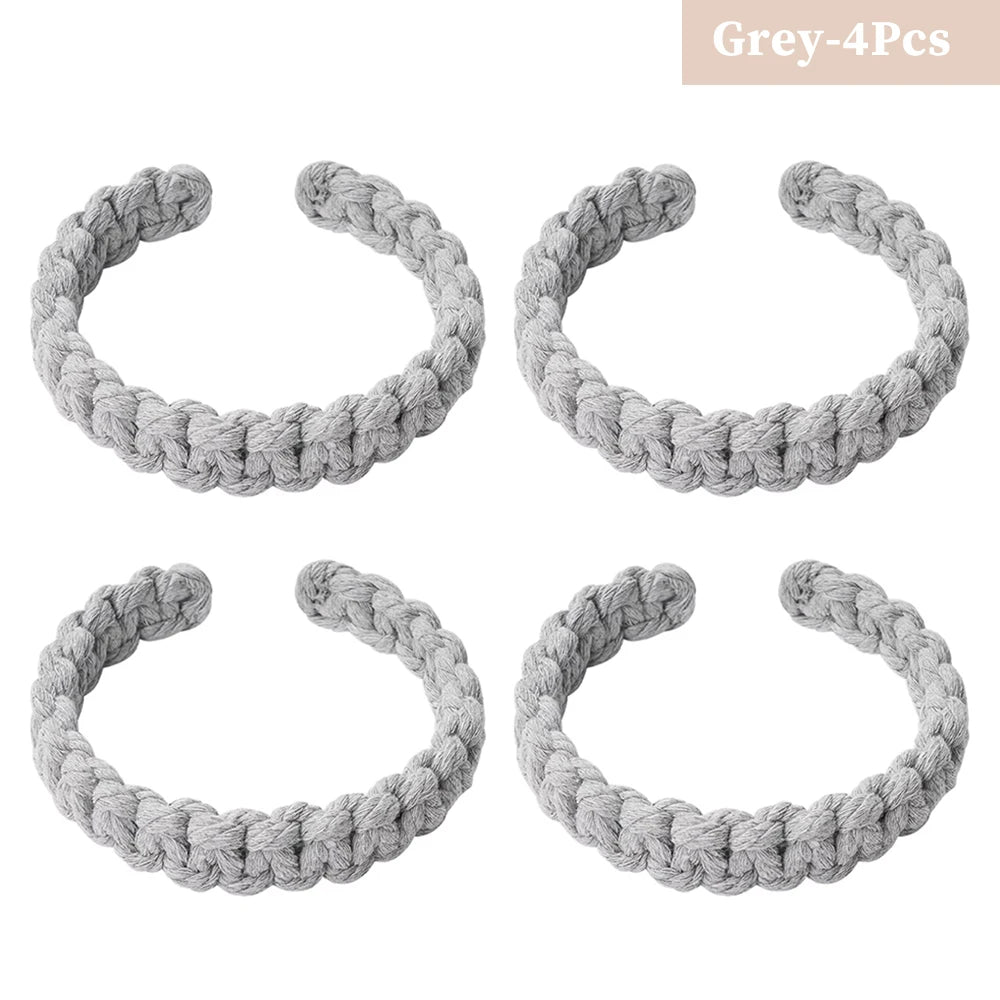 No-Drill Twist Curtain Tiebacks – Braided Rope Holdbacks Curtain Tiebacks Babs Grey 4Pcs