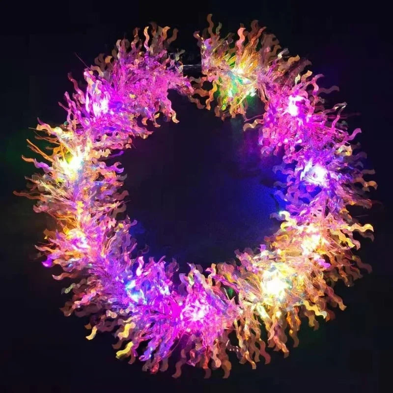 20pcs LED Flower Wreath Headbands – Party, Wedding & Cosplay LED Flower Crown Babs