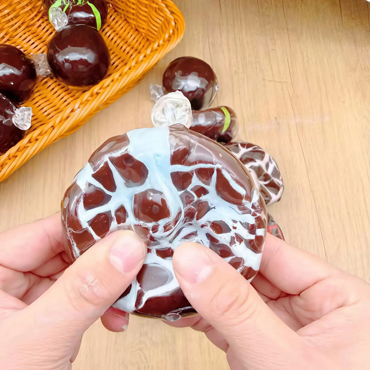 Squishy Sensory Fidget Balls – Chocolate, Matcha & Macaron Squishy Fidget Toy Babs 1pc 4