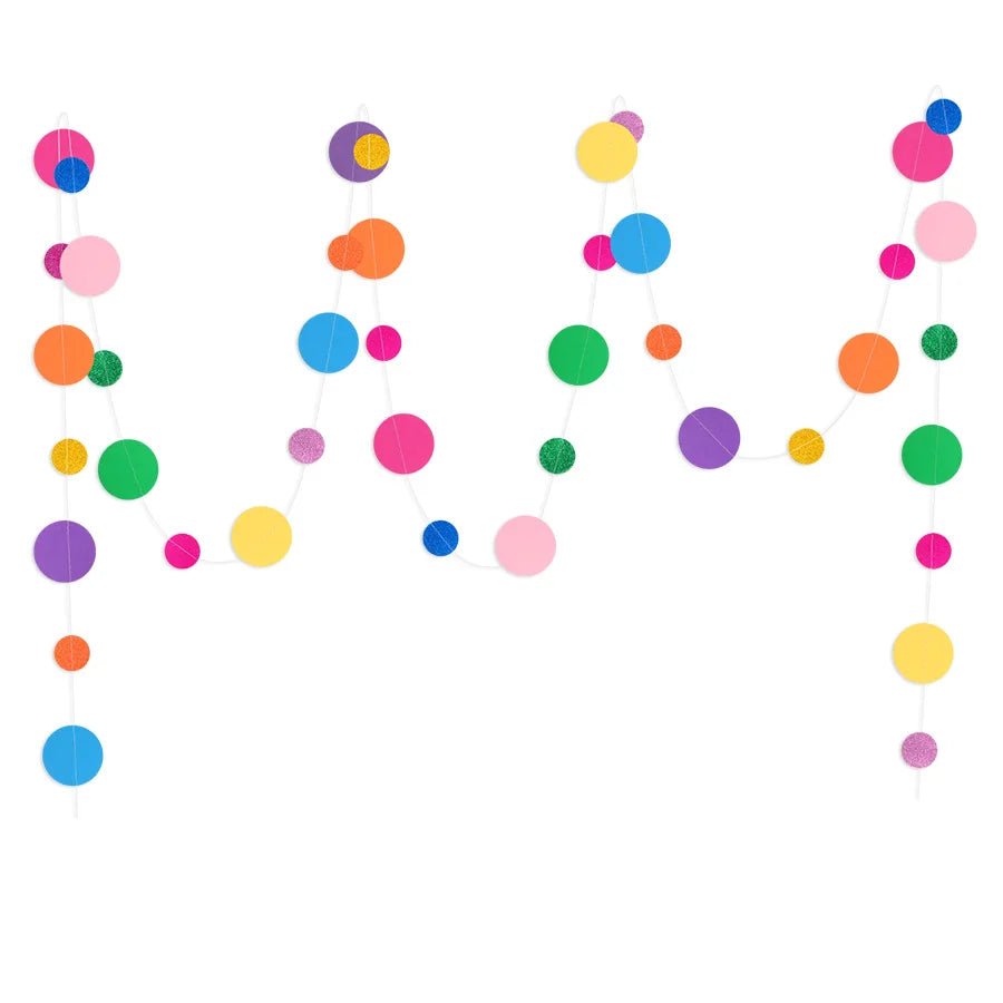 Colorful Polka Dot Paper Garland Circle Banner – Party Décor Party Garland Banner Babs 1Pcs