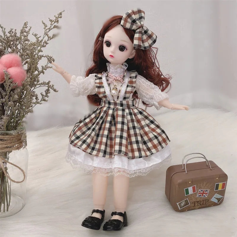 30cm BJD Doll 1/6 Scale 12 Joints 3D Eyes with Clothes & Shoes Fashion BJD Doll Babs 6 One Size
