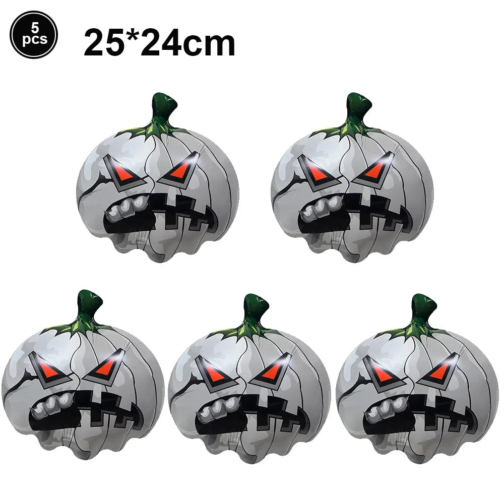 Halloween Foil Balloons Set – Pumpkin Ghost Bat Fringe Curtain Halloween Balloon Set Babs Camouflage As pictures show