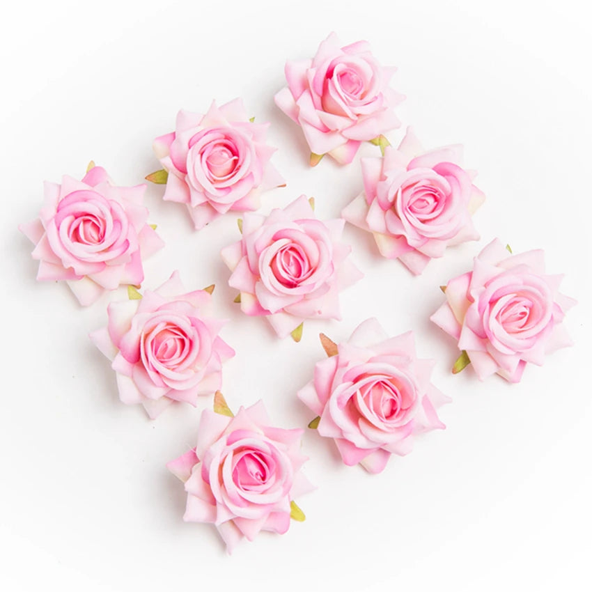 Artificial Silk Rose Flower Heads 5/10 Pcs – Wedding & Home Décor Artificial Silk Flowers Babs Color 6 5 pcs