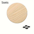 DIY Blank Round Wooden Coaster Set with Handle – Paint & Stain DIY Wood Craft Kit Babs 5sets