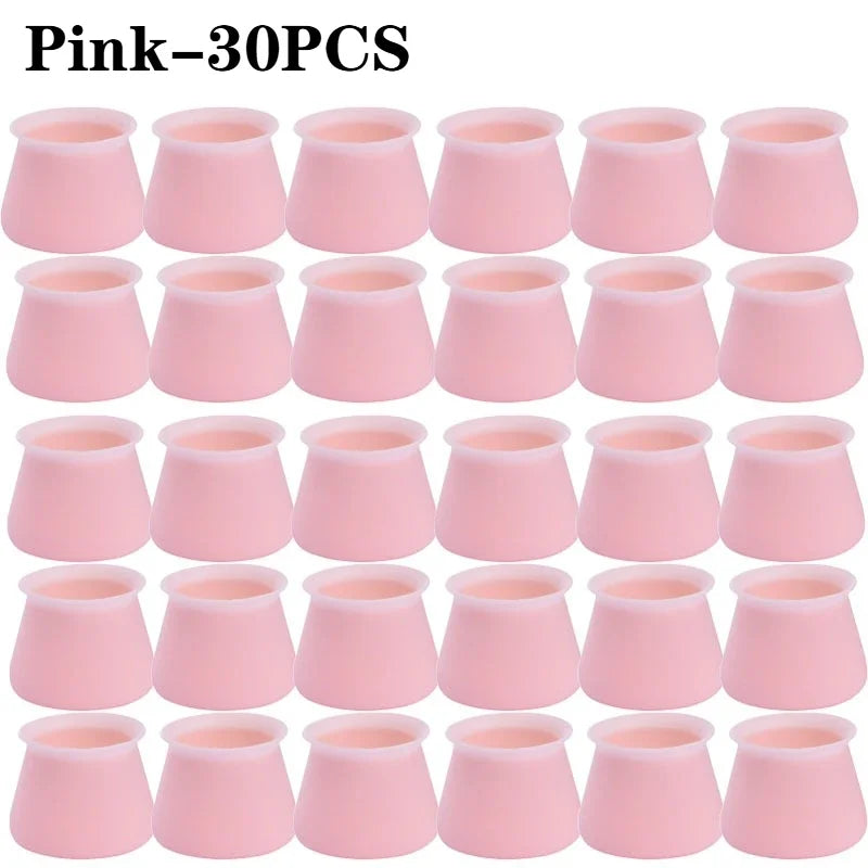 Silicone Chair Leg Caps – Anti-Slip Floor Protector Pads Furniture Leg Caps Babs Pink-30PCS