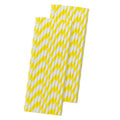 Colorful Stripe Paper Drinking Straws – 25-Pack Party Straws Disposable Paper Straws Babs yellow