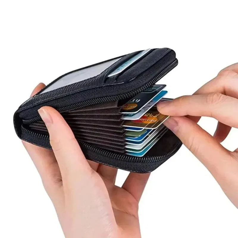 HOMEFISH Korean Zipper Card Wallet – PU Leather Multi-Slot Bag Card Wallet Babs