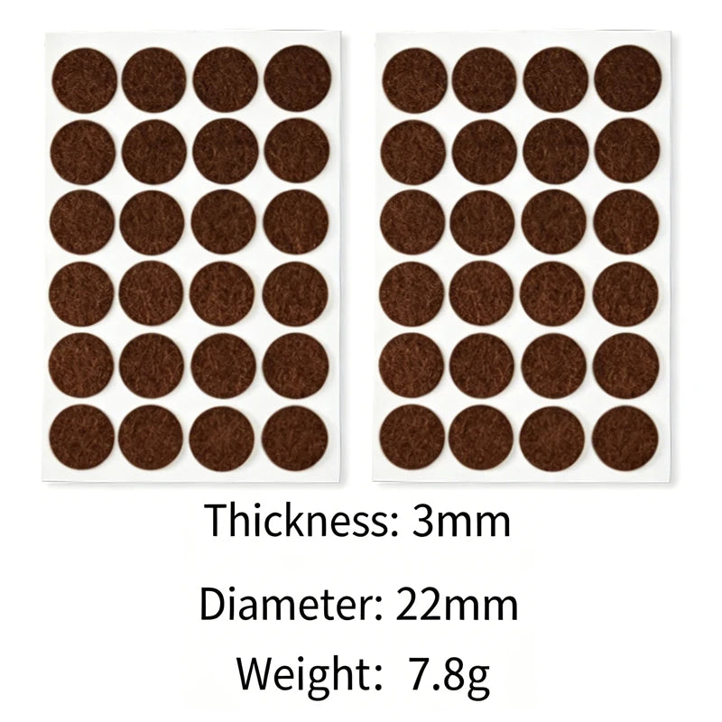 Self-Adhesive Felt Furniture Pads – Floor Scratch Protectors Furniture Floor Pads Babs brown-round-48pcs 3mm