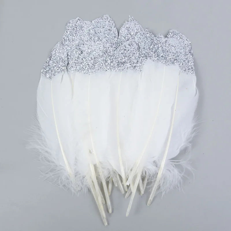 Gold Dipped Goose Feathers – Wedding & DIY Décor (10/20 Pcs) Decorative Craft Feathers Babs D 20pcs
