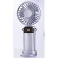 USB Rechargeable Foldable Mini Fan with Digital Display Handheld Mini Fan Babs Light purple
