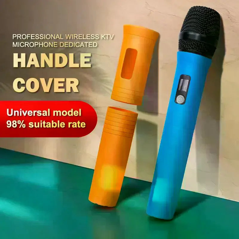 Wireless Mic Rubber Handle Cover – Non-Slip KTV Sleeve Set Mic Handle Cover Babs