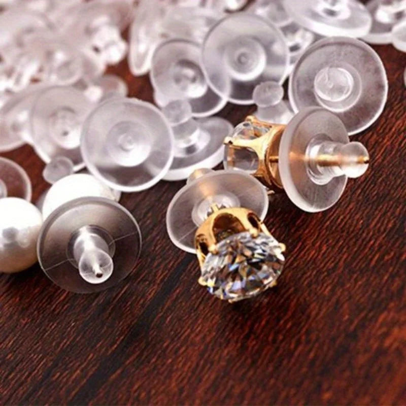 200pcs Silicone Rubber Earring Backs Stoppers for DIY Jewelry Earring Back Stoppers Babs