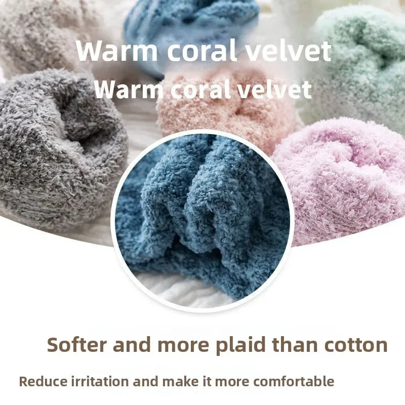 Women's Coral Fleece Thermal Socks – Non-Slip Winter Booties Thermal Fleece Socks Babs