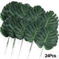 Artificial Turtle Leaves Fake Silk Plants for Home & Party Decor Artificial Leaf Decor Babs 24Pcs