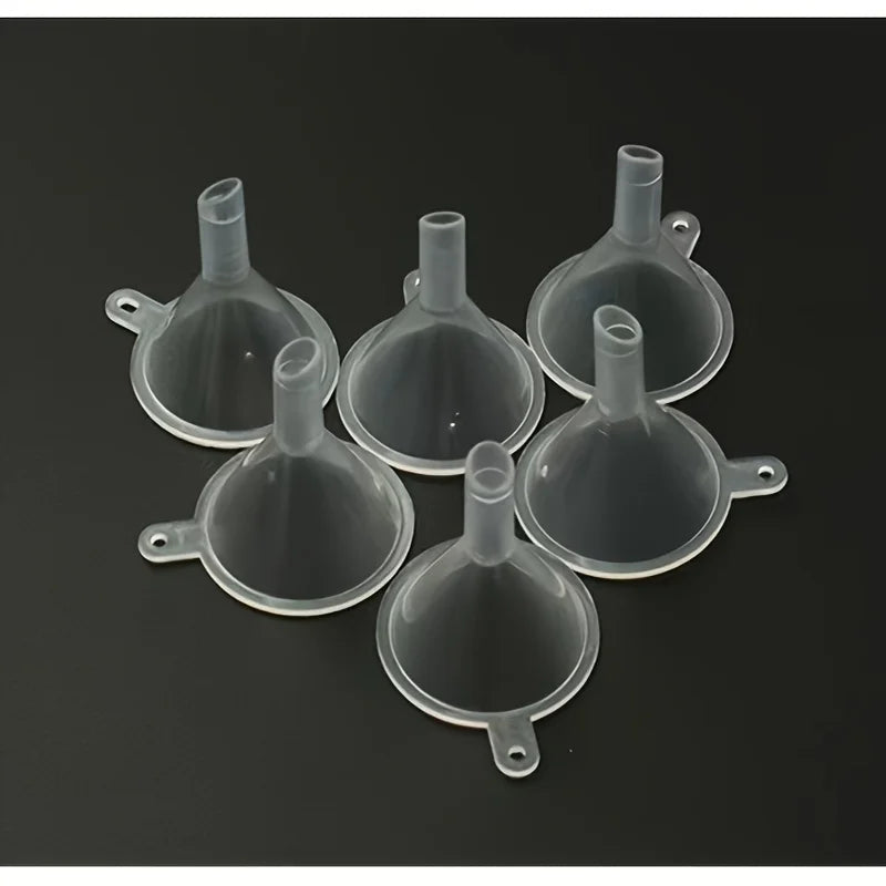 6pcs Mini Plastic Funnels – Perfume, Lotion & Lab Use Mini Portioning Funnels Babs