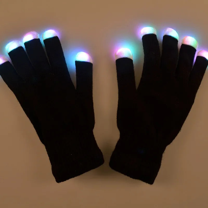 LED Flashing Fingertip Light-Up Gloves – Rave, Party & Cosplay LED Party Gloves Babs 2