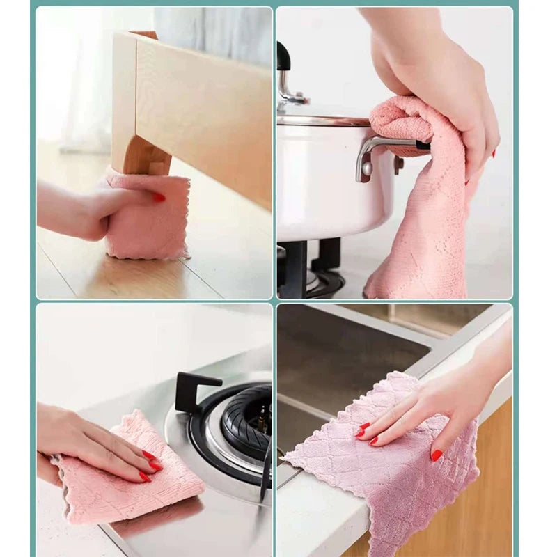 Coral Velvet Dish Towels – Absorbent Kitchen Cloths 10/20 Pcs Kitchen Dish Towels Babs