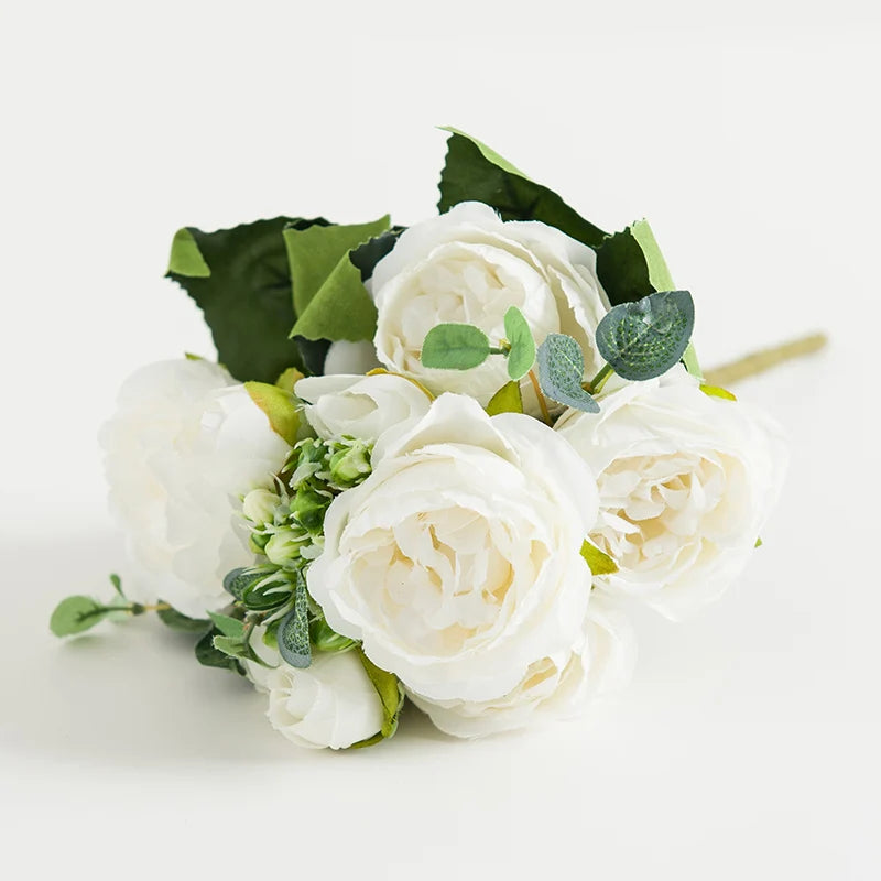 UV-Protected Silk Rose Artificial Flowers – Wedding & Home Decor Artificial Flower Bouquet Babs color 6 2 pcs