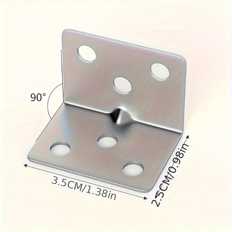 Stainless Steel 90° L-Shaped Right Angle Brackets – 20pcs Right Angle Brackets Babs