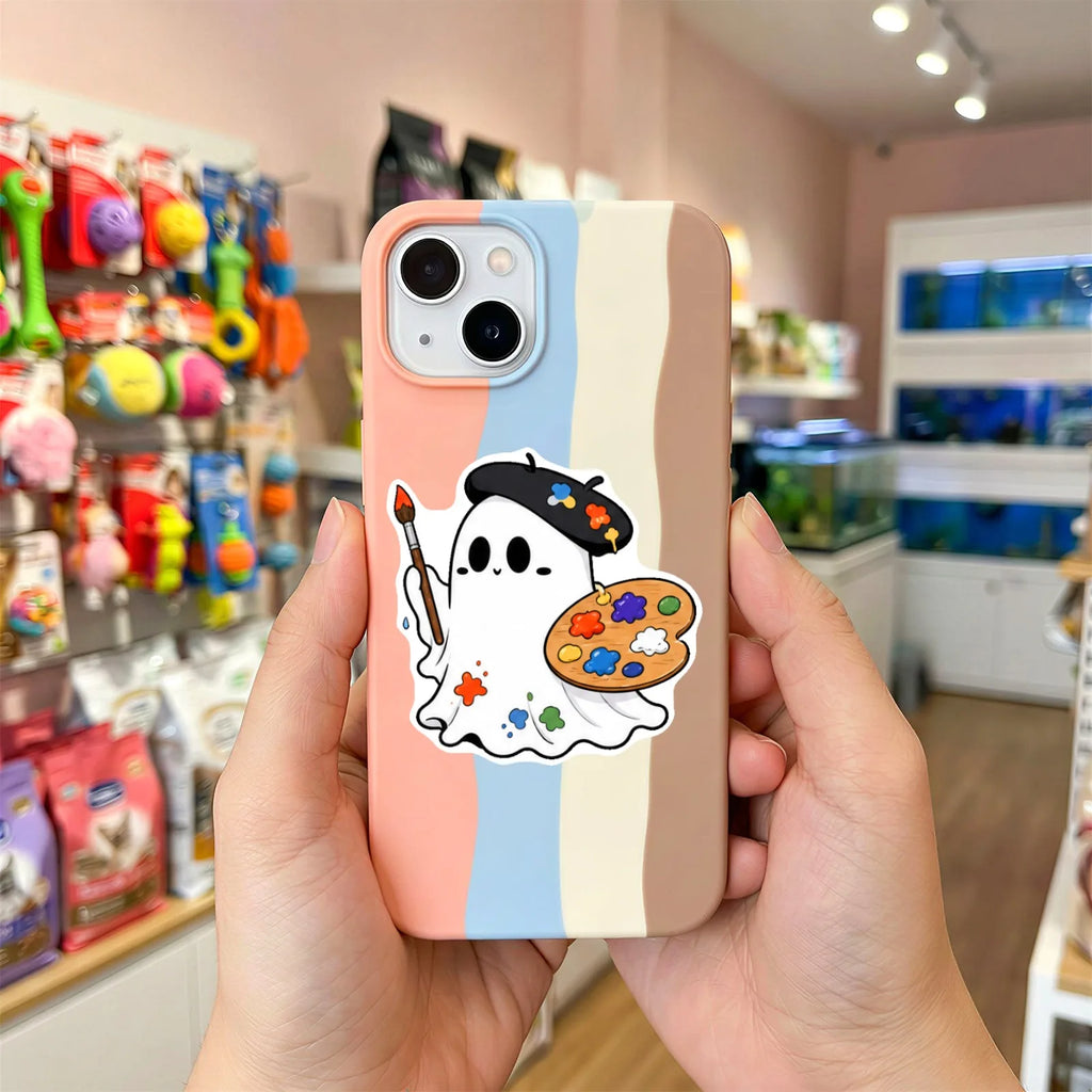 50pcs Ghost Holiday Waterproof Vinyl Stickers – Halloween Decals Holiday Vinyl Stickers Babs