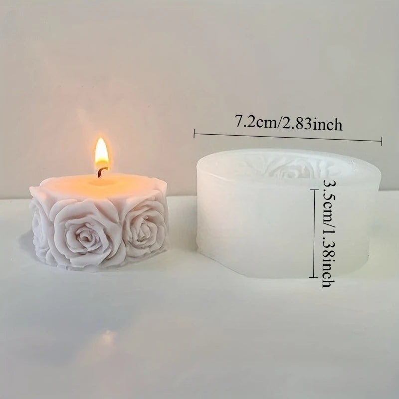 Silicone Rose Candle Mold – DIY Flower Cylindrical Candle Making Candle Making Mold Babs 1pc