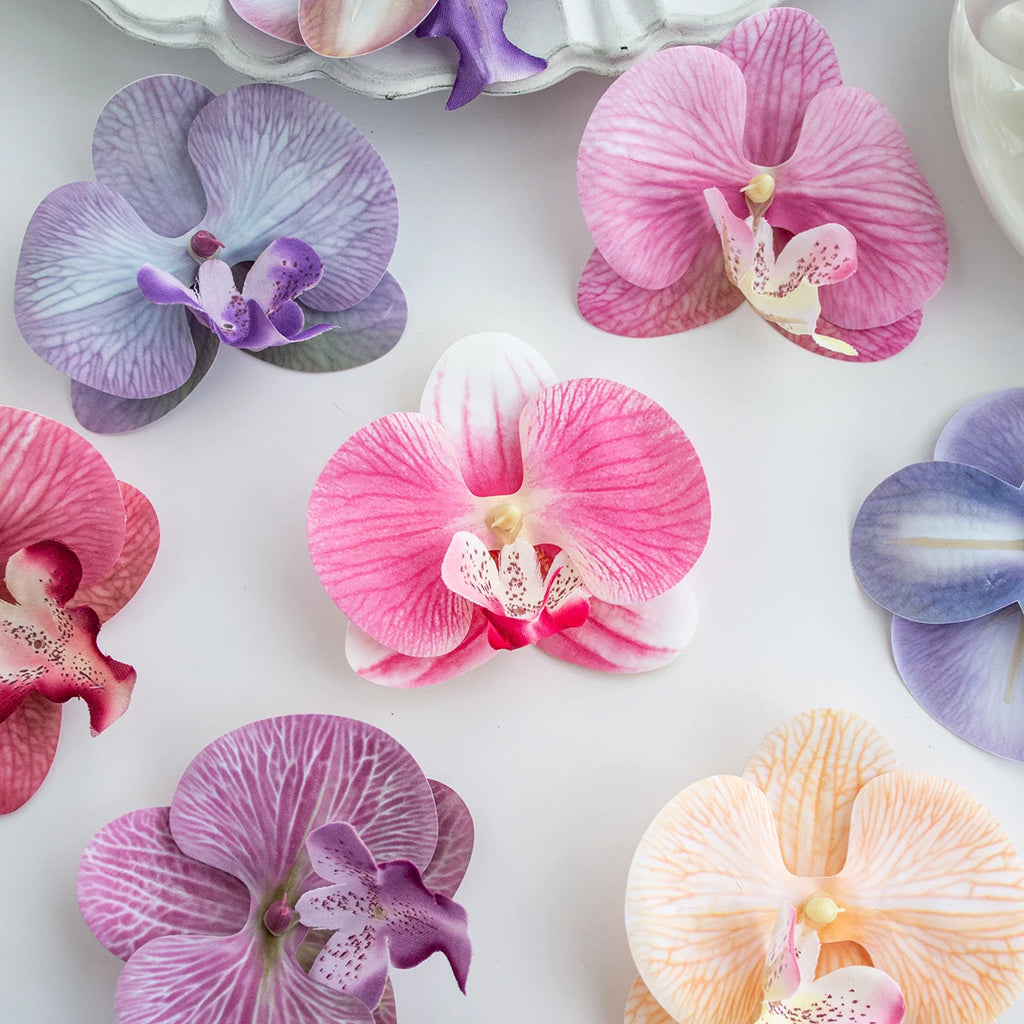50/100pc Artificial Butterfly Orchid Flowers – Wedding & DIY Decor Artificial Flower Heads Babs