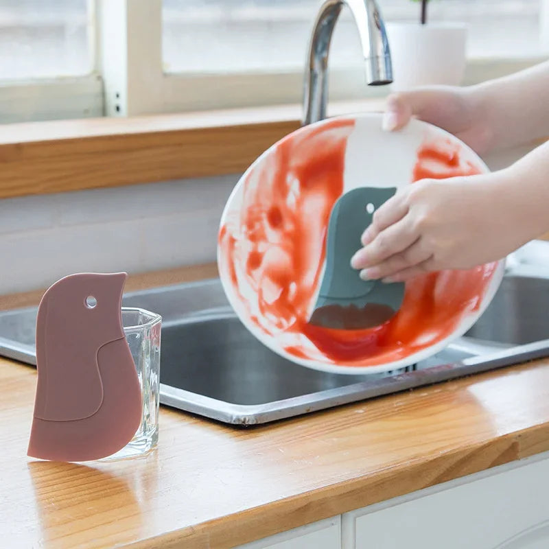 Silicone Kitchen Scraper – Non-Scratch Grease & Oil Cleaner Kitchen Cleaning Scraper Babs