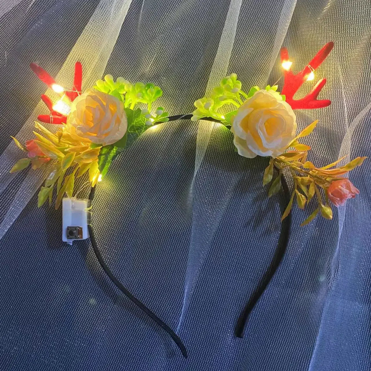 LED Christmas Reindeer Antlers Headband | Glowing Party Hoop LED Party Headband Babs 7