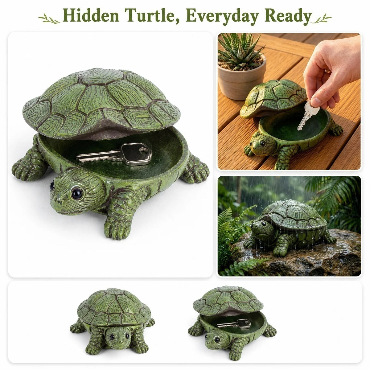 Resin Turtle Trinket Box – Jewelry & Key Storage with Lid Decorative Storage Box Babs