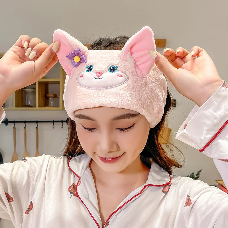 Cute Plush Wide Headband for Women – Makeup & Skincare Plush Hair Headband Babs