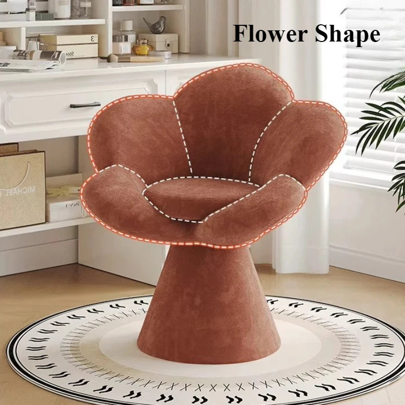 Nordic Petal Chair – Velvet Flannel Living Room & Bedroom Stool Accent Chair Babs