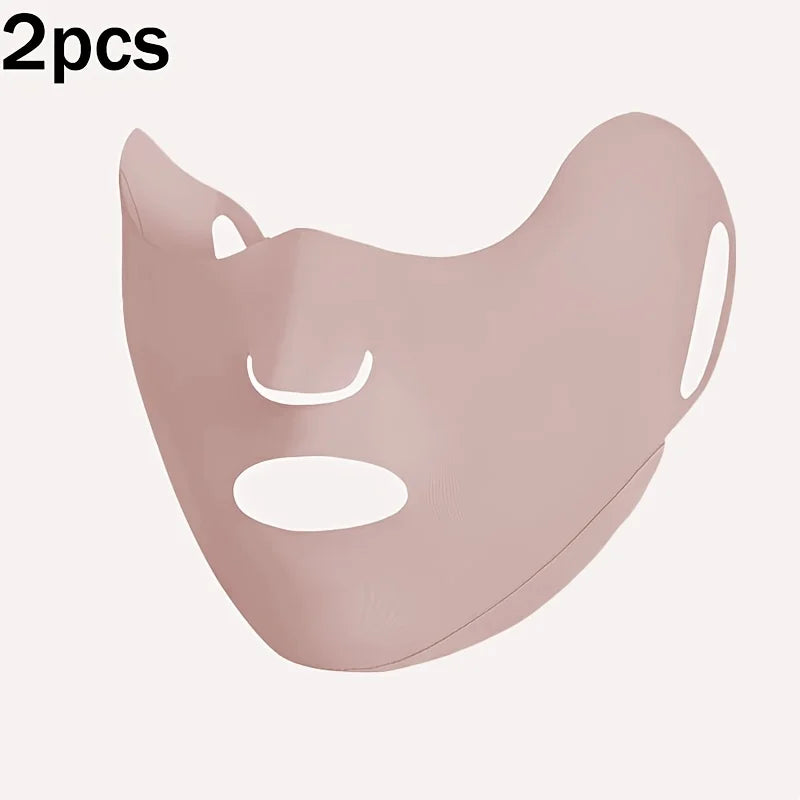 2pcs Ice Silk Face Mask UV Protection Breathable Headscarf Unisex Ice Silk Face Mask Babs Pink