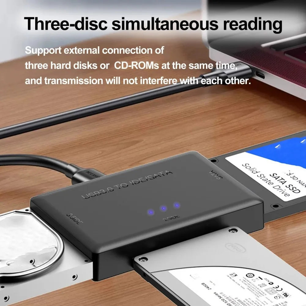 KEBIDUMEI 3-in-1 USB 3.0 to SATA IDE Hard Drive Adapter Hard Drive Adapter Babs