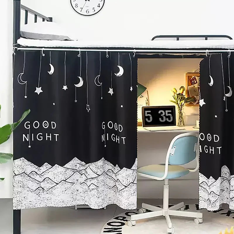 Privacy Bed Curtain – Blackout & Dustproof for Bunk & Single Beds Privacy Bed Curtain Babs Mountain Moon