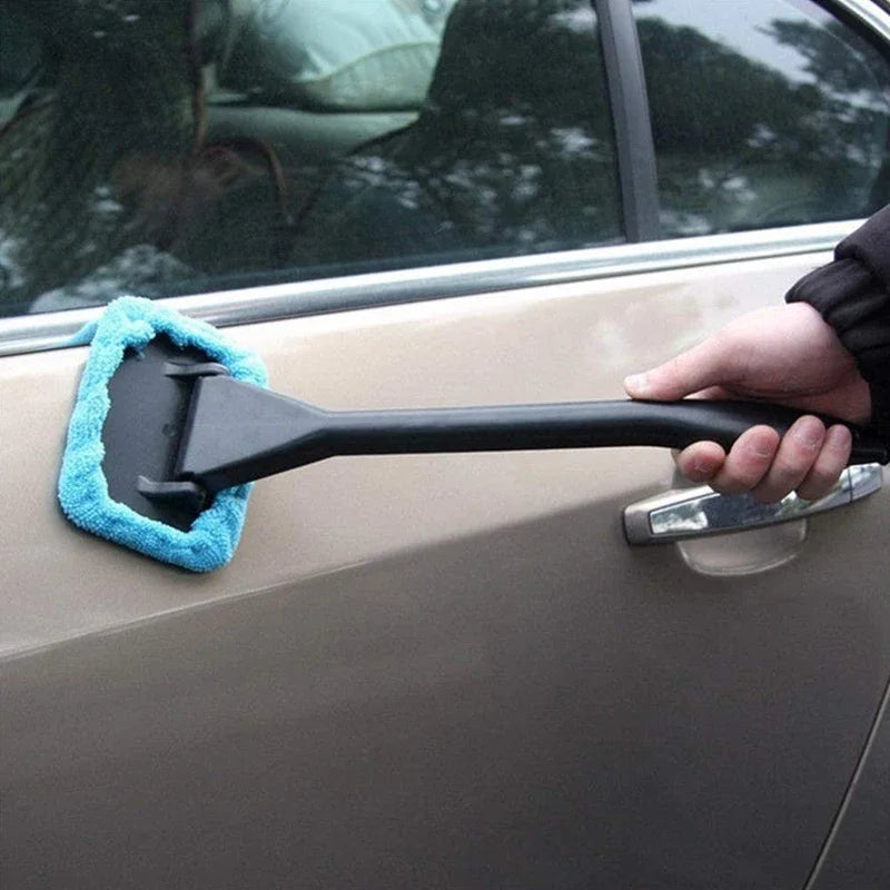 Car Window Cleaner Brush Kit – Long Handle Microfiber Wiper Car Cleaning Brush Babs