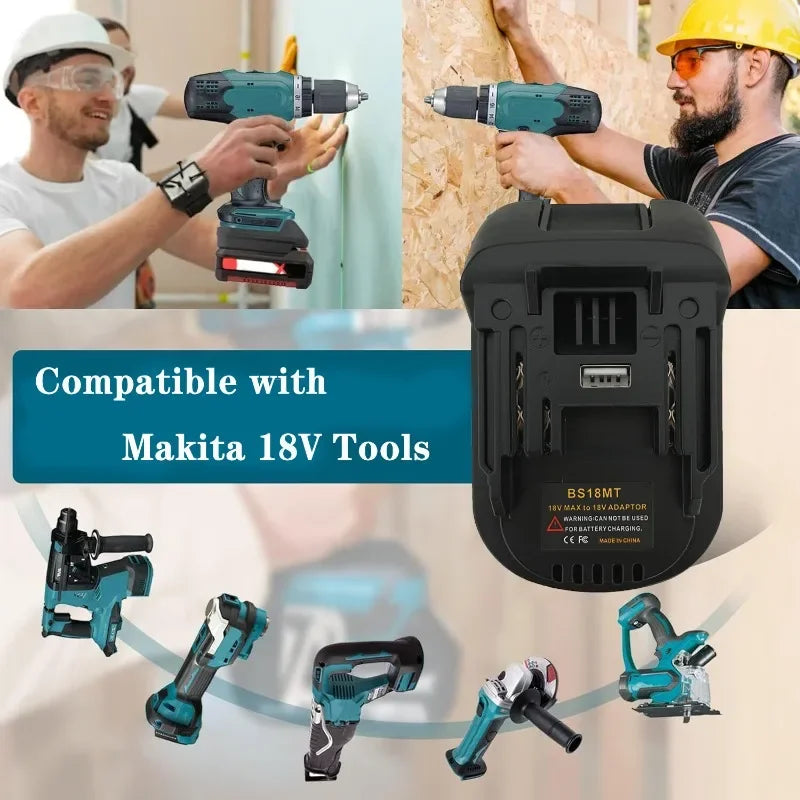 BS18MT Adapter: Bosch 18V Battery to Makita 18V Tools Battery Adapter Babs