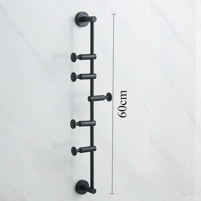 Wall Mounted Brass Coat Rack – 6-Hook Adjustable Metal Hanger Wall Coat Rack Babs Black-3 Hooks 2