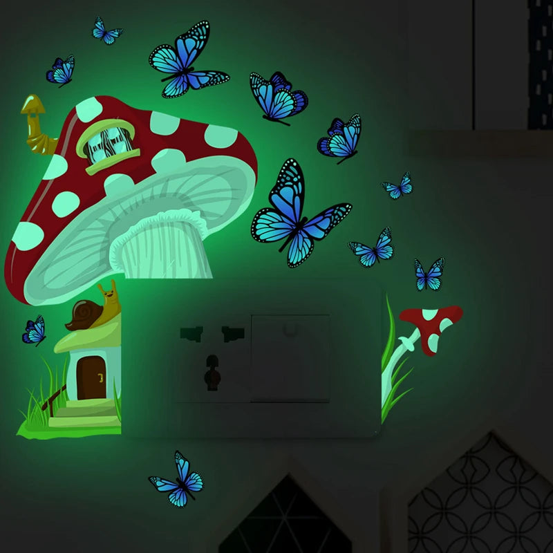 Glow in the Dark Rainbow Wall Stickers for Kids Nursery Room Glow Wall Sticker Babs Set5