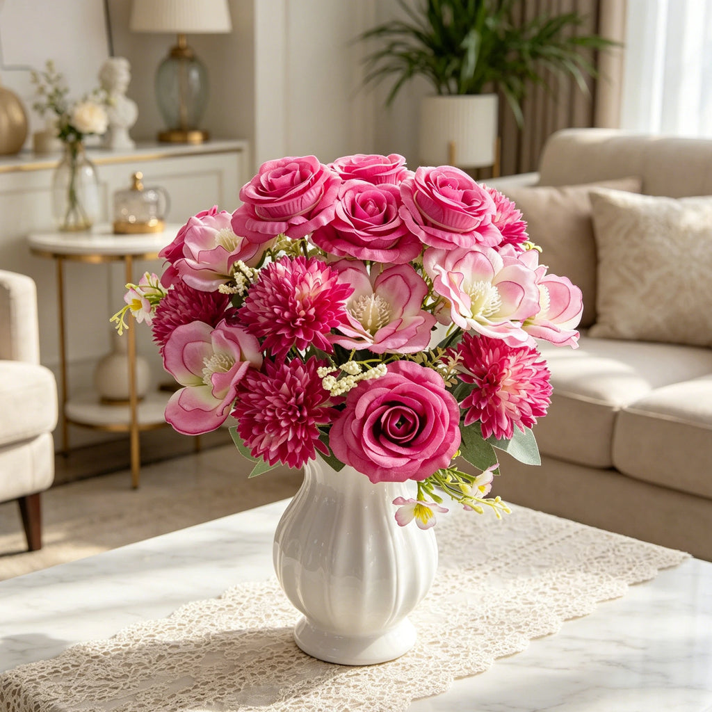 Artificial Silk Rose Bouquet for Home, Wedding & Garden Decor Artificial Silk Roses Babs