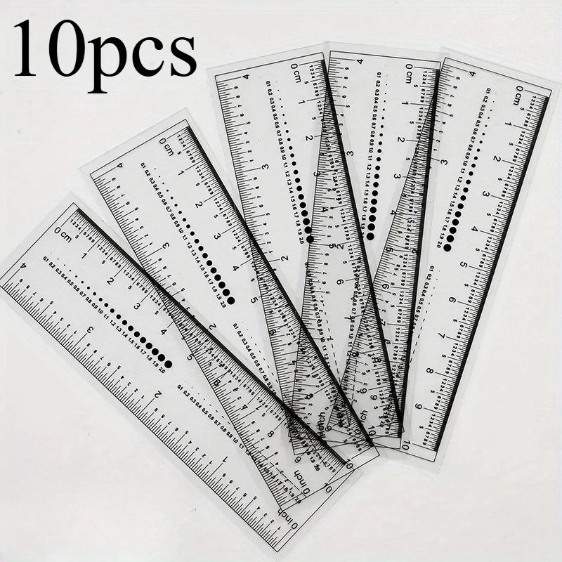 10pcs Clear PVC Soft Nail Ruler – Transparent Nail Sizing Tool Nail Sizing Ruler Babs 10PCS