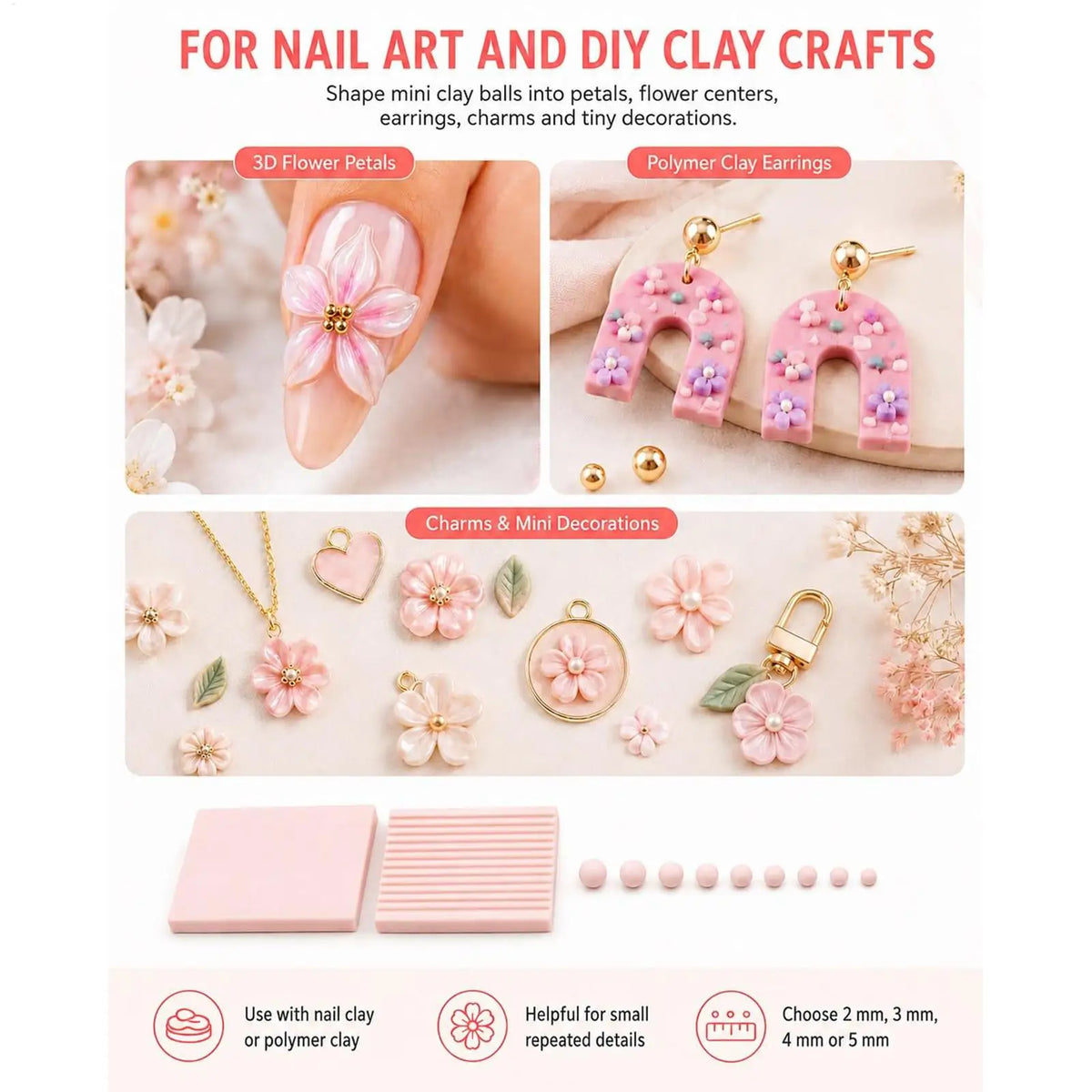 Clay Ball Roller Mold – DIY Jewelry Bead Maker, 2–5mm Clay Bead Roller Babs