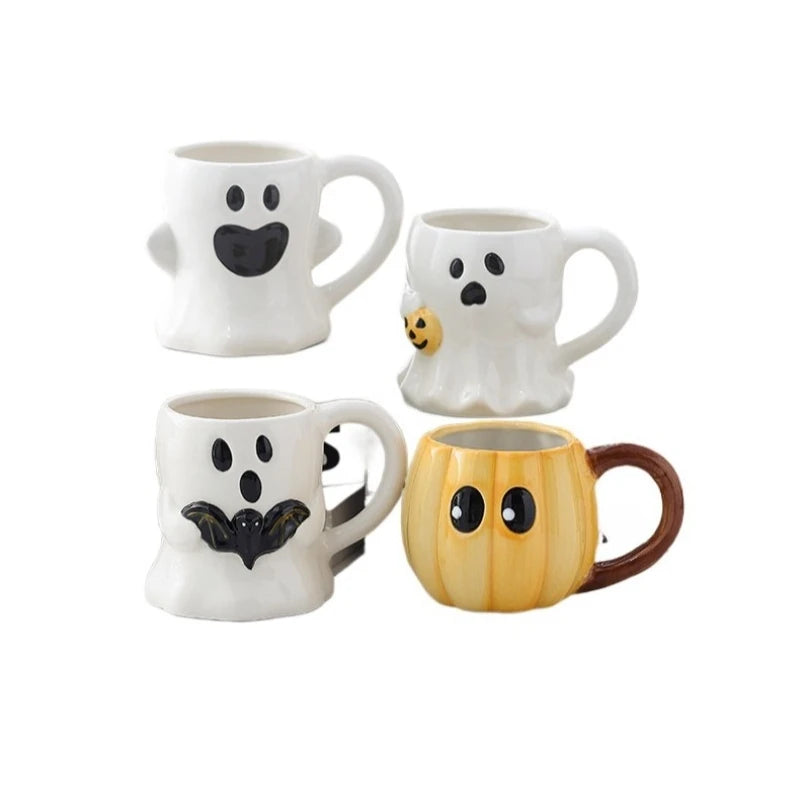Halloween Ghost Pumpkin Ceramic Mug – Cute Coffee Cup Gift Halloween Ceramic Mug Babs