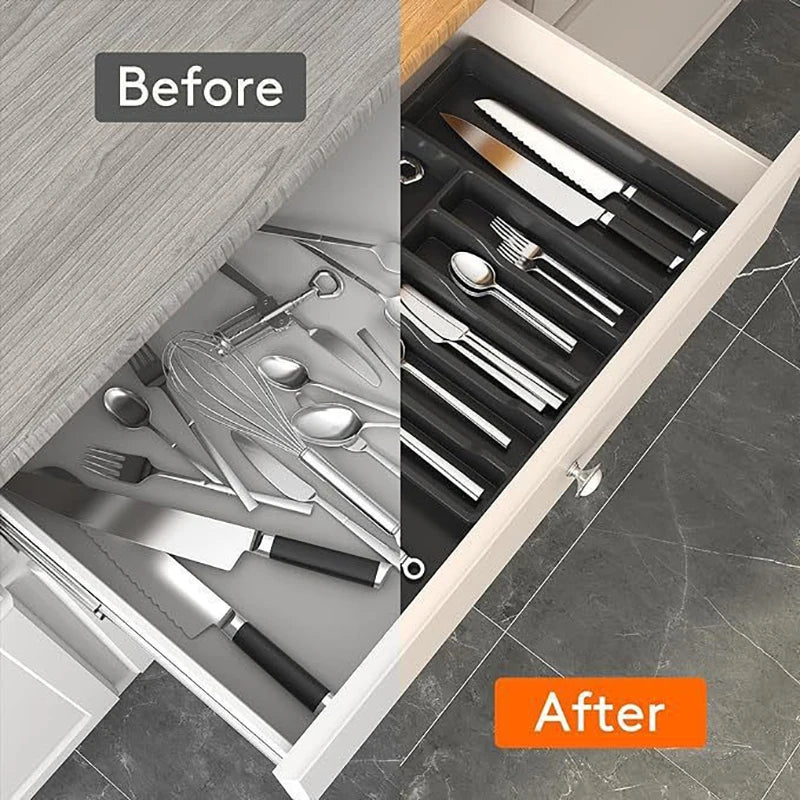 Expandable Cutlery Tray – Adjustable Kitchen Drawer Organizer Drawer Organizer Tray Babs