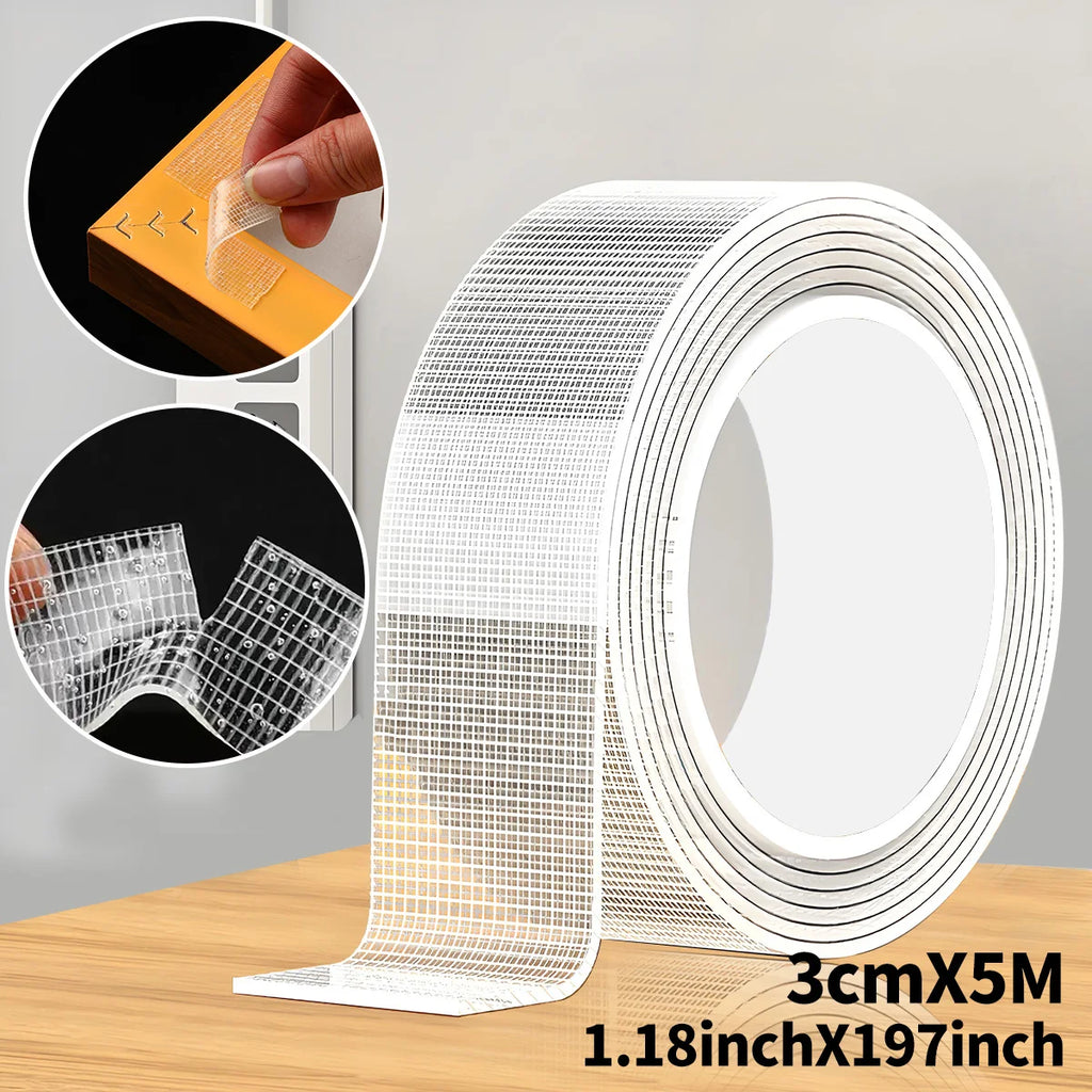 5m Nano Double-Sided Tape – Transparent, Waterproof & Reusable Double-Sided Tape Babs 3cmX5M