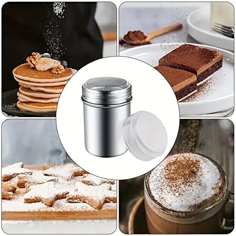 Stainless Steel Sugar & Powder Shaker with Fine Mesh Lid Sugar Powder Shaker Babs