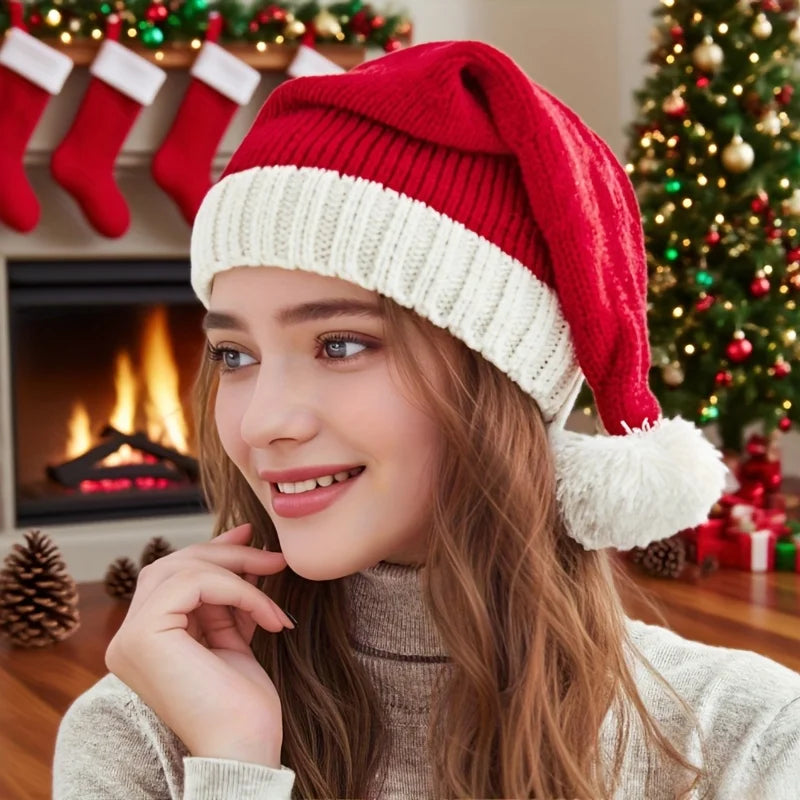 2PCS Extended Knitted Christmas Hats – Holiday Party Dress Up Knitted Holiday Hat Babs