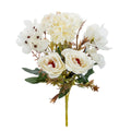 Silk Rose Artificial Bouquet – Wedding & Home Décor Artificial Flower Bouquet Babs WHITE 1 pc