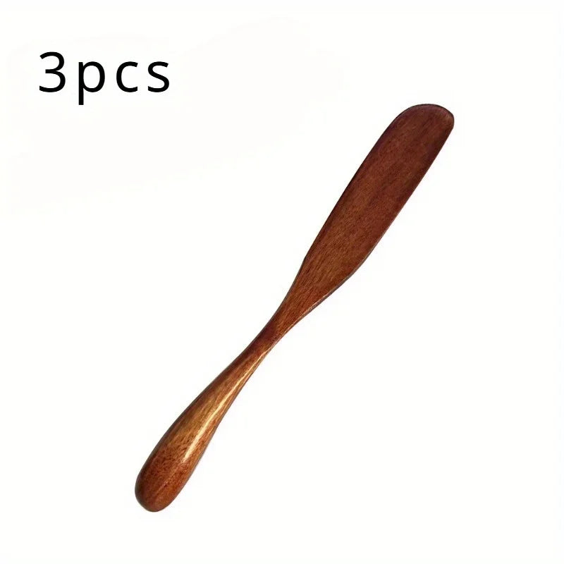 Wooden Cream & Butter Spatula Spreader – Heat-Resistant Kitchen Spreader Knife Babs 3pcs