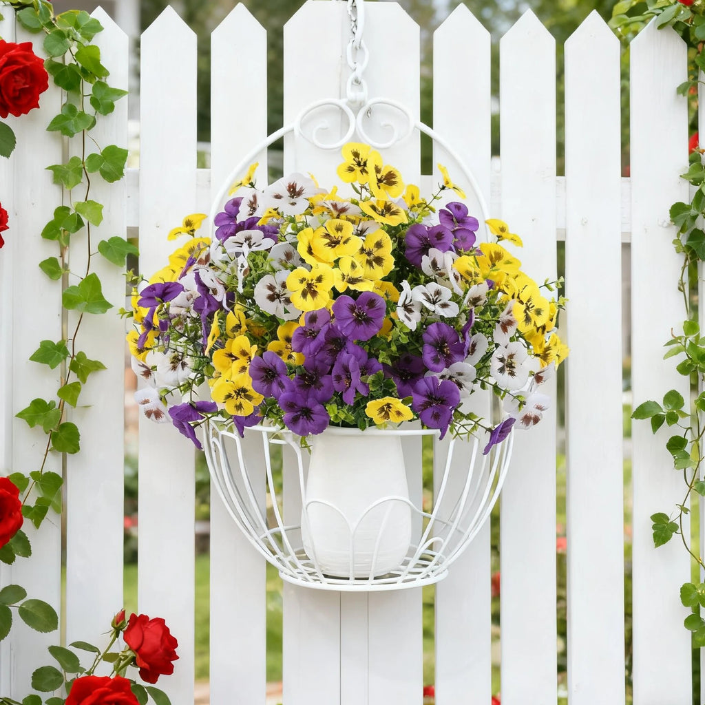 6-Pack Silk Pansy Artificial Flowers for Wedding & Home Decor Artificial Silk Flowers Babs